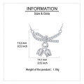 wholesale 925 Sterling Silver Zircon Bow Necklace With Tulip Charms - Elegant Feminine Jewelry-0-3
